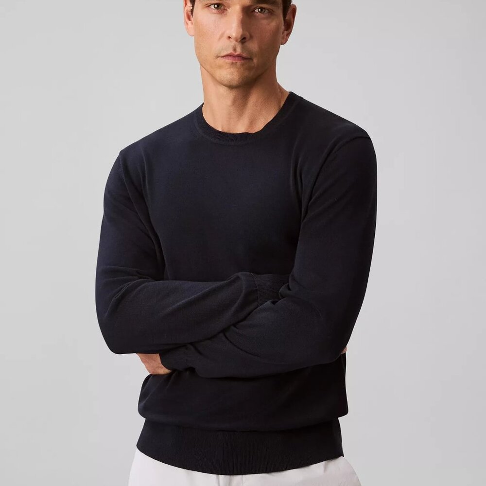 NEW CALVIN KLEIN SZ 2XL Mens 100% Supima Cotton Knit Crewneck Sweater  Sapphire